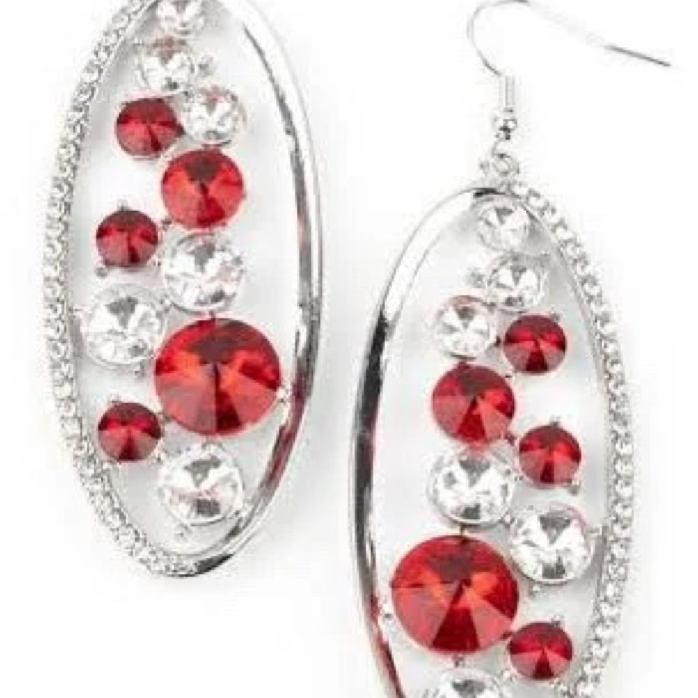 Paparazzi Rock Candy Bubbly Red Earrings